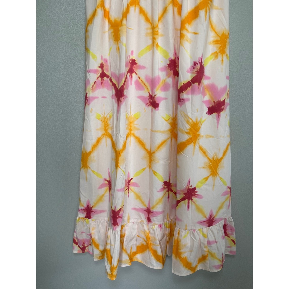 NWT Rails Rumi Dress Medium diamond Tie Dye Smocked Midi Dress Summer Boho chic - Picture 4 of 10